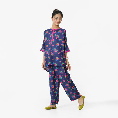 Blue Floral 2pc Eastern Set
